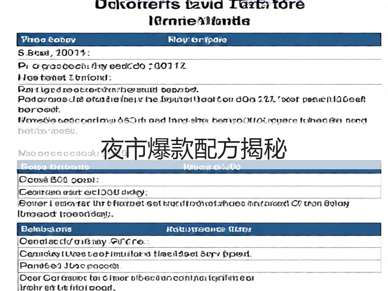 夜市爆款配方揭秘